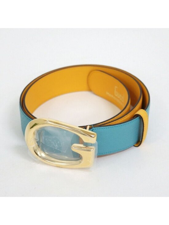 Gucci Belt Leather Light Blue Yellow main image 5